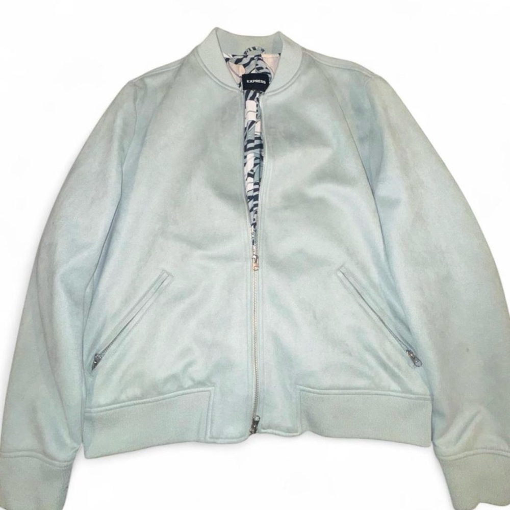 Express Mint Green Bomber Jacket